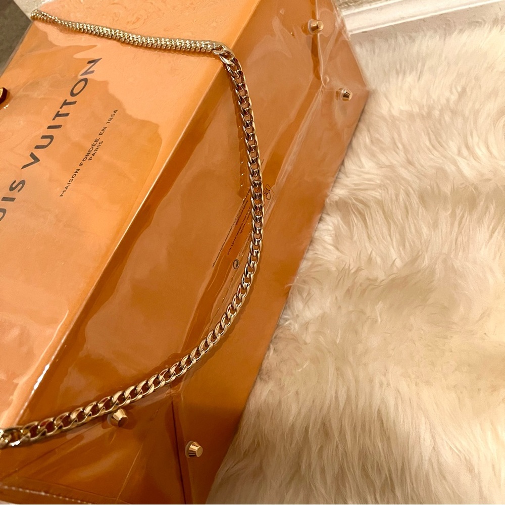 Louis Vuitton Large Shopping Tote Bag Crossbody PVC TPU Cover Orange Black - Picture 5 of 10
